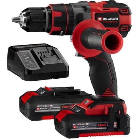 Einhell Professional Perceuse Visseuse à percussion sans fil TP-CD 18 Li-i BL Power X-Change (Li-ion, 18 V, moteur sans charbon, Couple 60 Nm) Livré avec 2 Batteries 2,0Ah et Chargeur