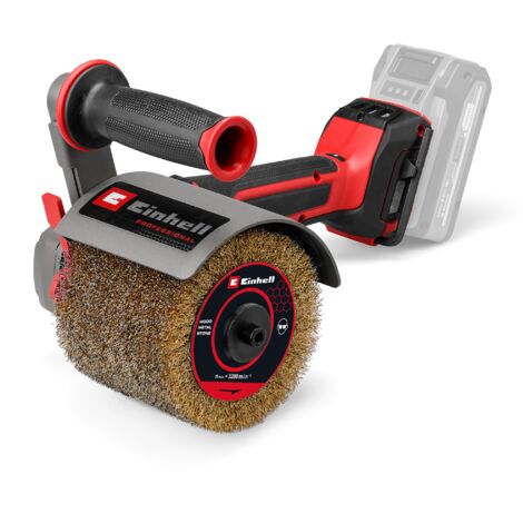 Einhell Professional Rénovateur sans fil TP-BR 18/32 Li BL Solo Power X-Change (18V, Ø 120mm, brosses en fil de laiton) Livré sans Batterie ni Chargeur