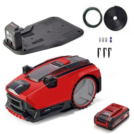 Einhell Professional Robot Tondeuse FREELEXO CAM plus 600 Power X-Change (18 V, moteur Brushless, Caméra intégrée, surface de gazon max. de 600 m²) Livré avec Batterie 4,0 Ah et Chargeur