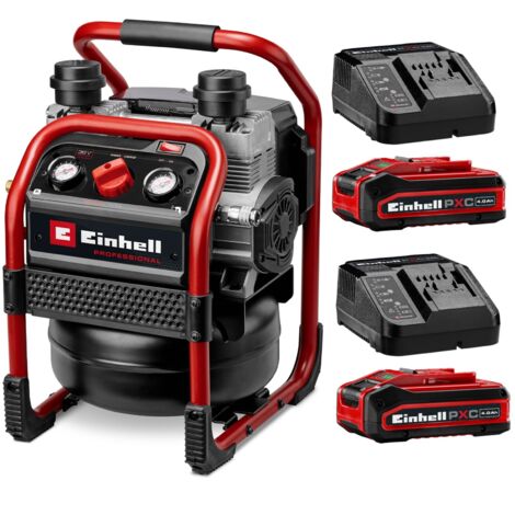 Einhell Professional Twin 18v 36v Cordless Air Compressor SILENZZO 36/210 2x4ah
