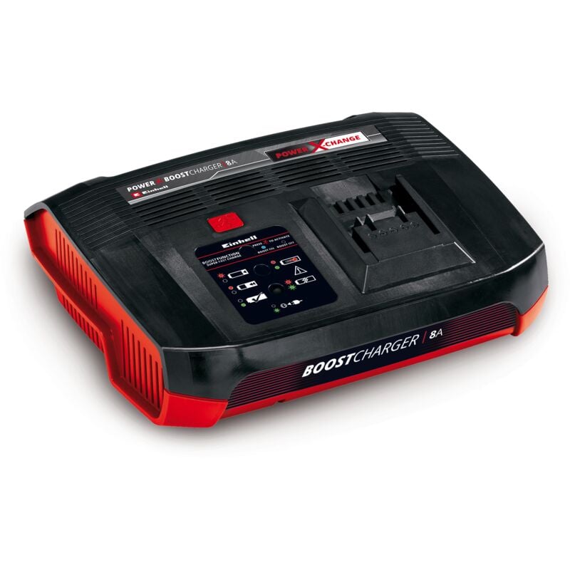 Einhell - Chargeur Power X-Boostcharger 8A Power X-Change (Li-Ion, pour toutes les batteries Power X-Change, mode Boost pour une charge plus rapide,