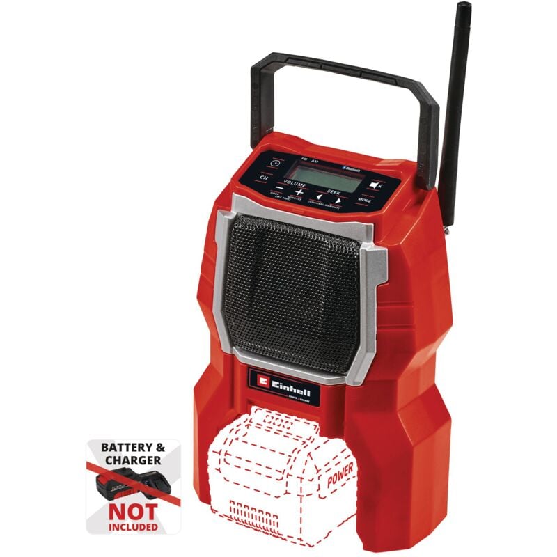 Radio sans fil tc-cr 18 Li bt - Solo (18V, écran lcd, Bluetooth, Fréquence am et fm) Livré sans Batterie ni Chargeur - Einhell