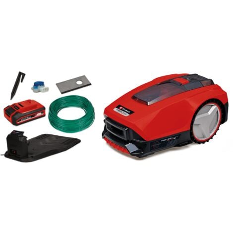 Einhell Robot tondeuse FREELEXO SMART 750 Power X-Change (18 V, moteur Brushless, surface de gazon max. de 750 m²) Livré avec une Batterie 3,0 Ah et Chargeur