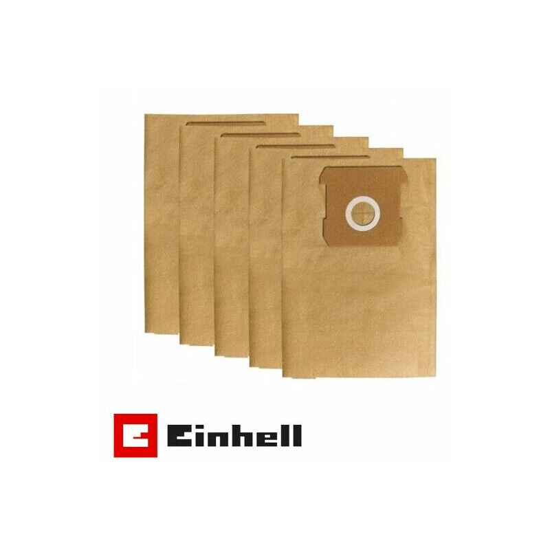 Image of Set 5 pz sacchetti filtro in carta per bidone aspiratutto 12 e 15 litri Einhell