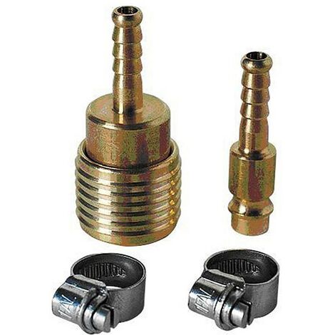 EINHELL Schlauchverbinder-Set (Kompressoren-Zubehör, 1/2 Zoll-Außengewinde, 6mm Durchmesser, inkl. Schnellkupplung, Stecktülle und 2 Schlauchbinder)