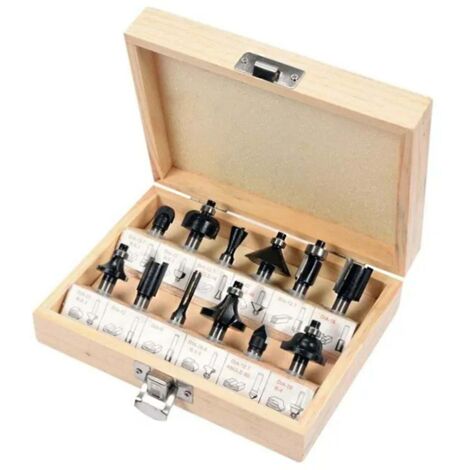 Einhell set 15 frese con codolo 8 mm per fresatrice verticale in confanetto legno