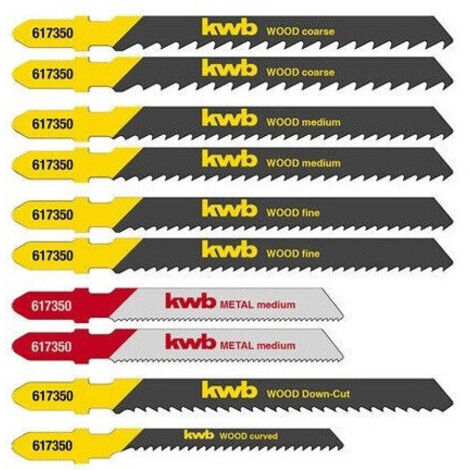 Einhell - Set di 10 lame per seghetto alternativo (accessori per seghetto alternativo, albero a T, per legno e metallo, con scatola di immagazzinaggio)