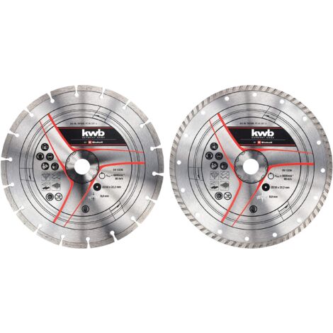Einhell - Set di 2 dischi da taglio DIA, 230 mm (accessori per smerigliatrice angolare, 2 dischi diamantati, diametro 230 mm, spessore 1,8 mm, max. 6.600 min-1, per tutte le smerigliatrici angolari)