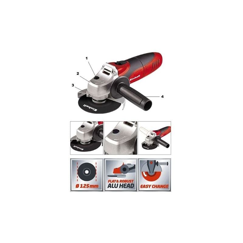 Smerigliatrice Angolare tc ab 125 Einhell 850 w Disco Taglio 125 mm Flessibile