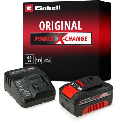 Einhell Starter Kit 4,0 Ah Power X-Change (Lithium-Ion, 18V, 1 chargeur + 1 batterie 4,0 Ah, pour tous les appareils Einhell Power X-Change)
