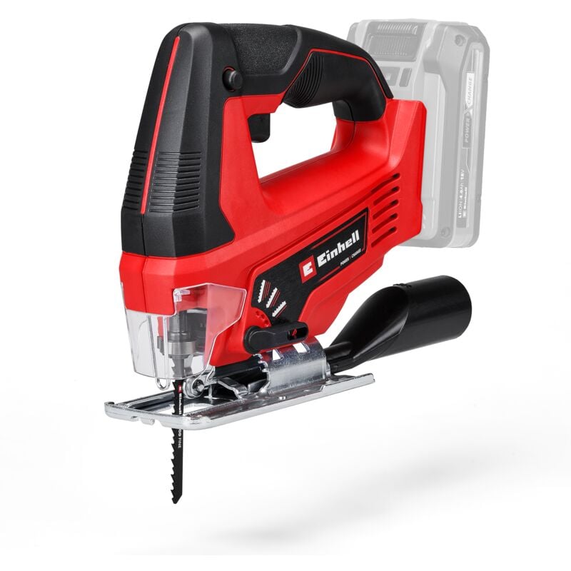 Einhell Scie sauteuse sans fil TC-JS 18 Li - solo Power X-Change (18V, mouvement pendulaire activable, attache de lame universelle sans outil) Livré