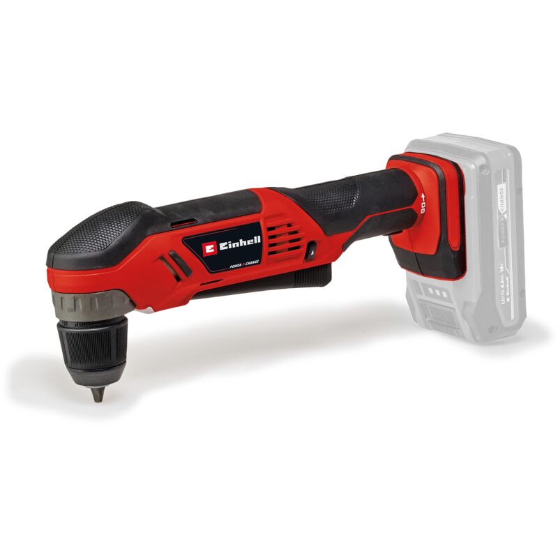 Einhell Perceuse Visseuse d'angle sans fil TE-AD 18 Li-Solo Power X-Change (18 V, 45 Nm, mandrin autoserrant 10 mm, lampe LED, support de batterie