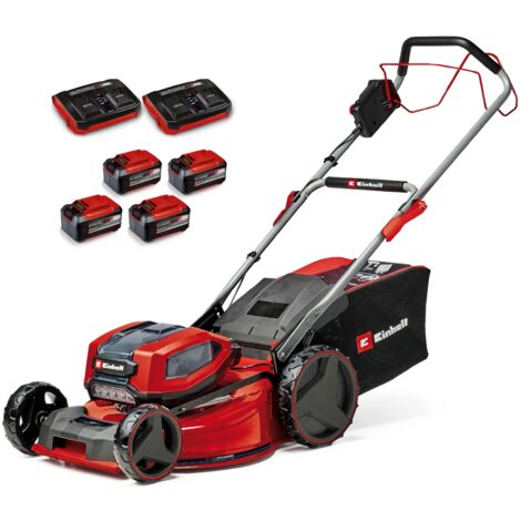Einhell tosaerba GP-CM 36/52 S Li BL Kit Power X-Change (36 V, larghezza di taglio 52 cm, fino a 1200 m², Brushless, cesto da 65 litri, ruota motrice, incl. 4 batt. da 5,2 Ah + 2 Twincharger)