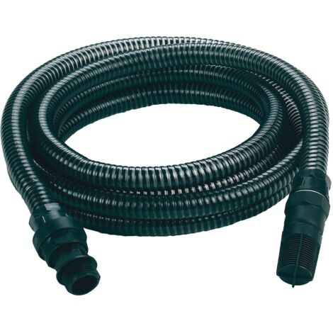 Einhell Tuyau d'aspiration noir 7 mètres avec embouts en PVC