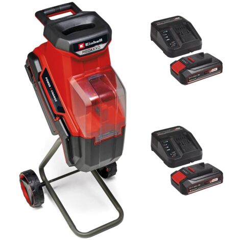Einhell Twin 18v 36v Cordless Garden Shredder Power X-Change 2 x 2.5AH Battery