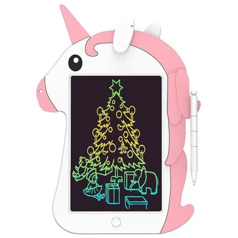 Einhorn-LCD-Schreibtafel für Mädchen, 8,5 Zoll Schreibfläche, Farbbildschirm, Zaubertafel, Zeichenbrett, Lernspielzeug, Geschenk