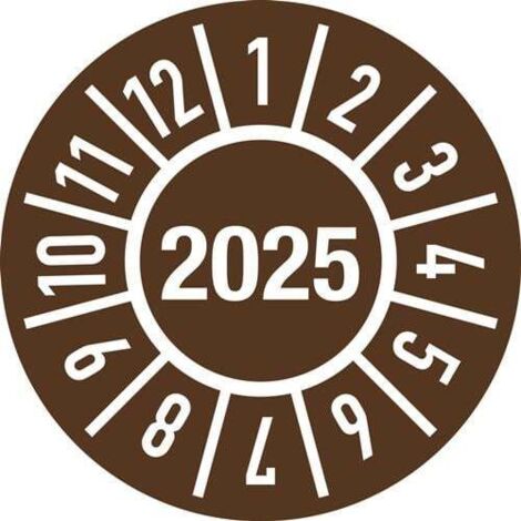Einjahresprüfplakette D.30mm J.2025 m.Monaten Folie