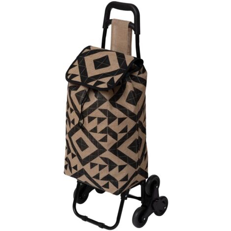 Einkaufstrolley auf Rollen, Jute, 33 L