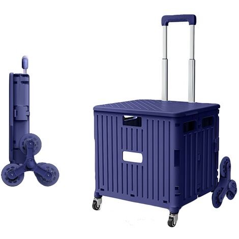 Einkaufstrolley, Shoppingwagen, Tragbar, 360° Universalrad, 45L, Zusammenklappbar