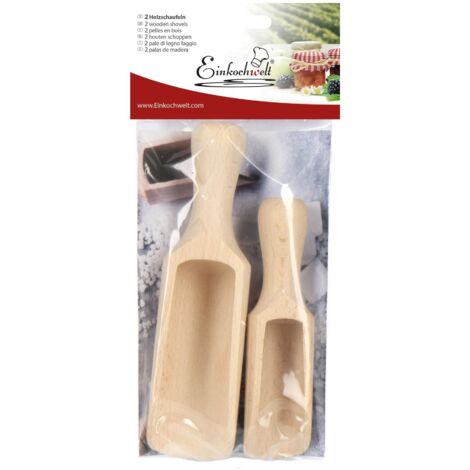 Einkochwelt Holzlöffel Set 2 Stück, Länge 8 cm + 11 cm, Löffel für Gewürze