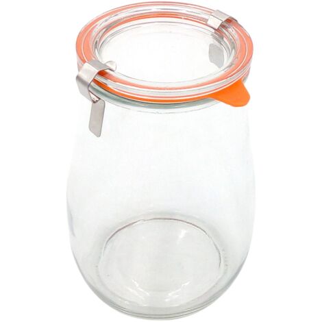 Einmachglas mit Klammern 1L Einweckglas Vorratsglas Konservenglas Tulpenglas