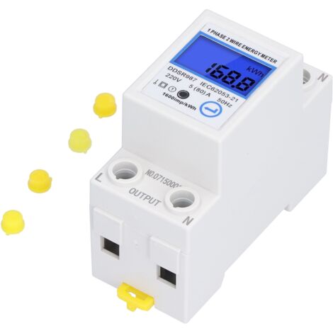 Einphasen-LCD-Digitalstromzähler für DIN-Schienenmontage, elektrischer Betriebsmonitor 5(80)A