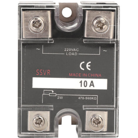Einphasen-Spannungsregler SSR 10A, 220VAC, 470-560KΩ Widerstand zur Steuerung elektrischer Lasten