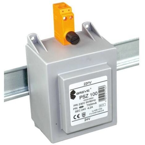 Einphasentransformator PSZ 100 230/24V IP30 für DIN TH-35 Schiene Im Gehäuse mit Schutz