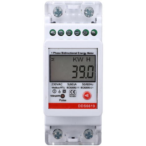 Einphasiger 5A AC230V EPM-2RS485 Energiezähler, bidirektional mit RS485-Kommunikation, DIN-Schienenmontage