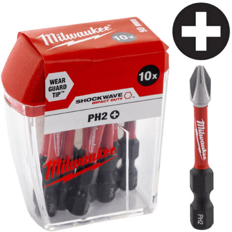 Einsätze gesetzt Milwaukee PH2 50mm 10Stk