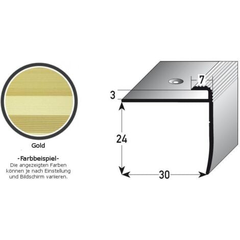Einschubprofil "Annidale", mit Nase für Böden bis 3 mm Einfasshöhe, Aluminium eloxiert, gebohrt