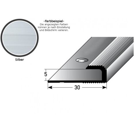 Einschubprofil "Cavan" für Laminat, 5 mm Einfasshöhe, Aluminium eloxiert, gebohrt-silber-1000