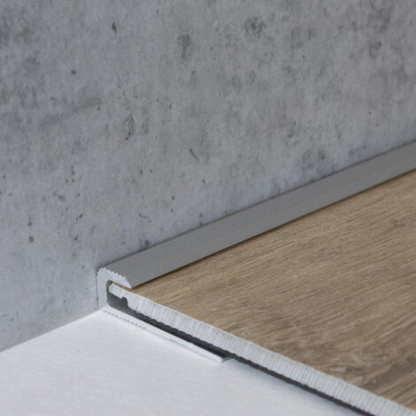 Einschubprofil "Cavan" für Laminat, 5 mm Einfasshöhe, Aluminium eloxiert, gebohrt-silber-900