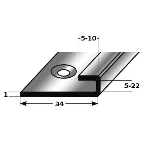 Einschubprofil Craigmont für Vinyl / Laminat / Parkett, mit konfigurierbarer Einfasshöhe von 5 bis 22 mm, aus mattem Edelstahl, gebohrt-8 - Edelstahl