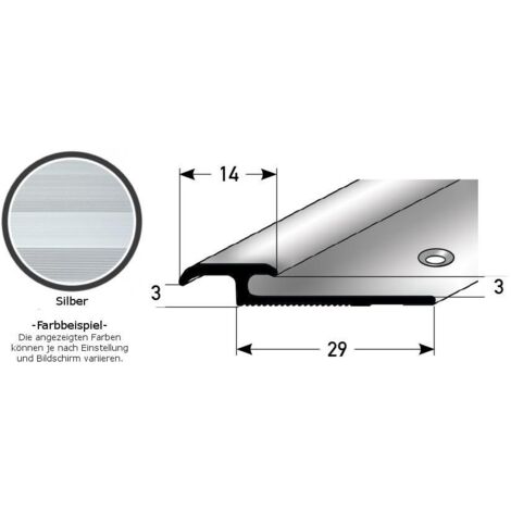 Einschubprofil "Leicester" für Laminat, 3 - 7 mm Einfasshöhe, Aluminium eloxiert, gebohrt-silber-1000-3