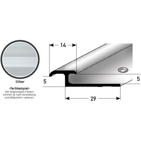 Einschubprofil "Leicester" für Laminat, 3 - 7 mm Einfasshöhe, Aluminium eloxiert, gebohrt-silber-1000-5