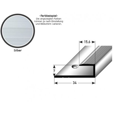 Einschubprofil "Waterford" für Laminat, 7 mm Einfasshöhe, Aluminium eloxiert, gebohrt-silber-1000