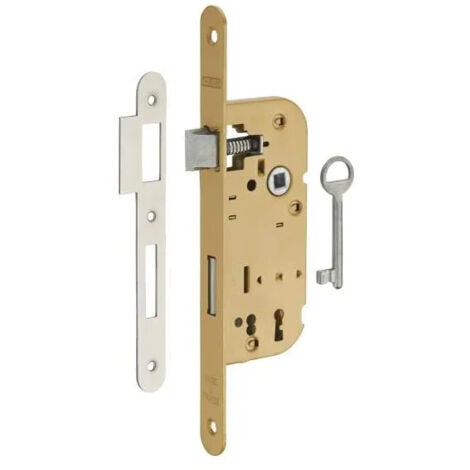 THIRARD Einsteckschloss, 40mm Achse, BR Fallenriegel, Bronze, 1 Schlüssel