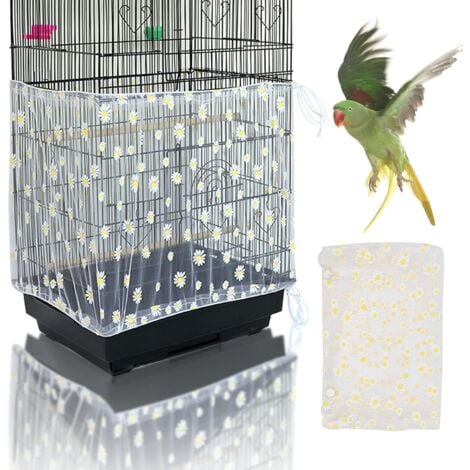 UEETEK Vogelfutter-Fänger Netz, Seed Catcher Für Vogelkäfig - Verhindert Herumfliegendes Futter, Größe M (weiß)