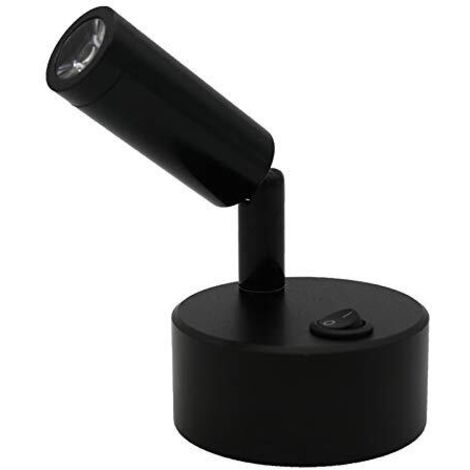 Einstellbare 3W-LED-Panelleuchte, batteriebetrieben, Ein-/Aus-Taste, schwarzes Finish, reines Weiß
