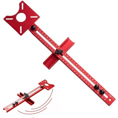 Einstellbare Aluminium Fräszirkel - 4 in 1 Router Fräsrillenhalterung Einsatzplatte Radius 90 bis 370mm FräSzirkel OberfräSe ZubehöR Multifunktionale frässchablone oberfräse für OberfräSenwerkzeug