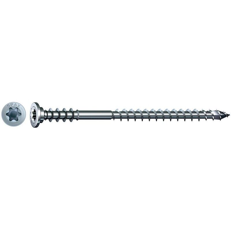 Vis de réglage, 6 x 60mm, 100 unités, tête plate, t-star plus T30, rainures de retenue, 4CUT, wirox - 0161010600603 - Spax