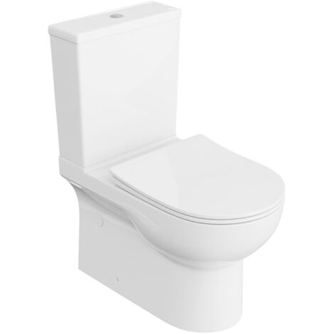 Einteilige Stand-WC mit eingebautem Spülkasten POSEJDON WHITE Komplett-Set