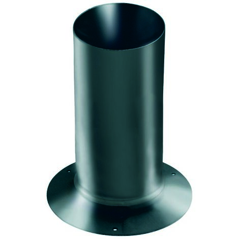 Einteiliger Verbinder mit Rosette - Stahl 0,8 l 145 mm Einteiliger Verbinder mit Rosette d.100-d.est 180 mm sp.0,8 schwarz email