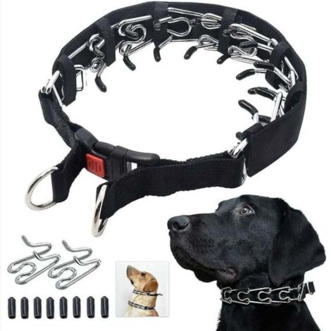 Einteiliges Hundepfoten-Trainingshalsband, Hundewürgehalsband mit Komfortspitzen und Schnellverschluss-Druckknöpfen (3,0 mm x 50 cm) FLITI