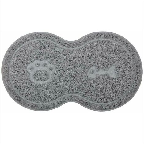 Einteiliges Katzenstreu-Pad, rutschfeste, wasserdichte Katzen-Toilettenmatte, Katzenstreu-Pad, leicht zu reinigendes Haustier-Anti-Rutsch-Katzenstreu-Pad, Hund/Katze (grau) – 46 x 26 x 0,7 cm