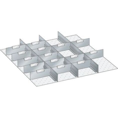 Einteilungsmaterial-Set BxTxH 612x612x200 36x36E 3 Schlitzwände + 15 Trennbleche