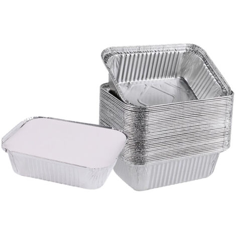Einweg-Aluminiumbehälter mit Deckel für Grill und Backofen