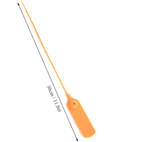 Einweg-Kabelbinder aus Kunststoff, 30 cm, für Taschen, Gepäck, Schuhe – 100 Stück, orange