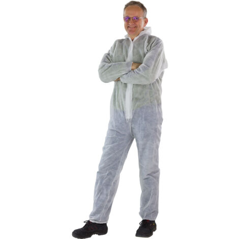 Einweg Overall Gr. XXXL weiß PP 40g/qm